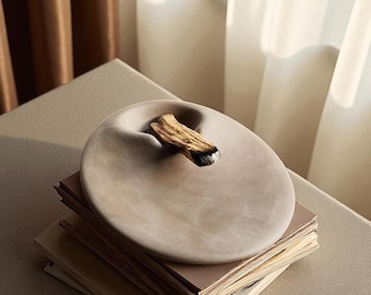 Artisanal Minimalist Ceramic Palo Santo Holder – Wabi-Sabi Inspired Incense Burner Plate