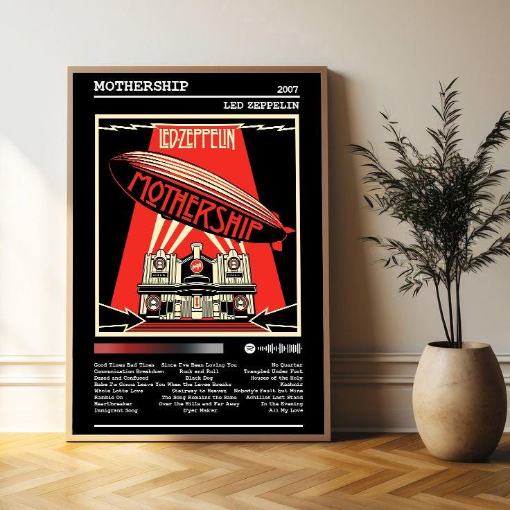 Led Zeppelin Poster Mothership - Etsy