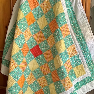 Made To Order Orange Blossom Patchwork Quilt / 3 Sizes
