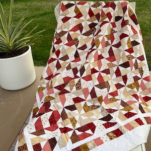 Made To Order Brown Pinwheels Quilt / 4 sizes