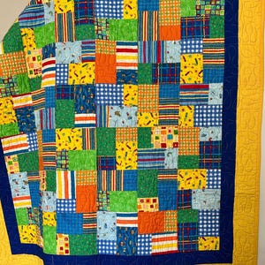Made To Order Colorful Blocks Quilt / 3 Sizes