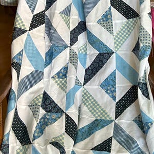 Handmade Blue Shades Lap Quilt