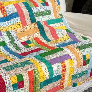 Made To Order Fun Log Cabin Quilt / 3 sizes