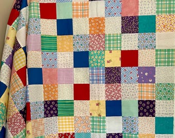 Colcha de retalhos feita à mão para colo