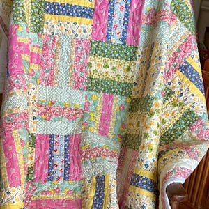 Made To Order Pink Log Cabin Quilt / 3 sizes