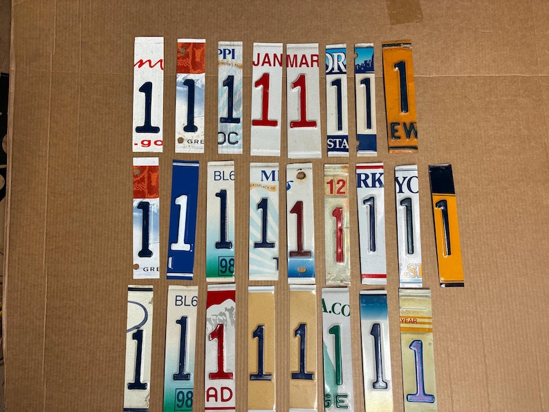 Rectangular Number Plate Layout 25 License Plate Numbers ‘1’ to Build Your Own Signs - Etsy