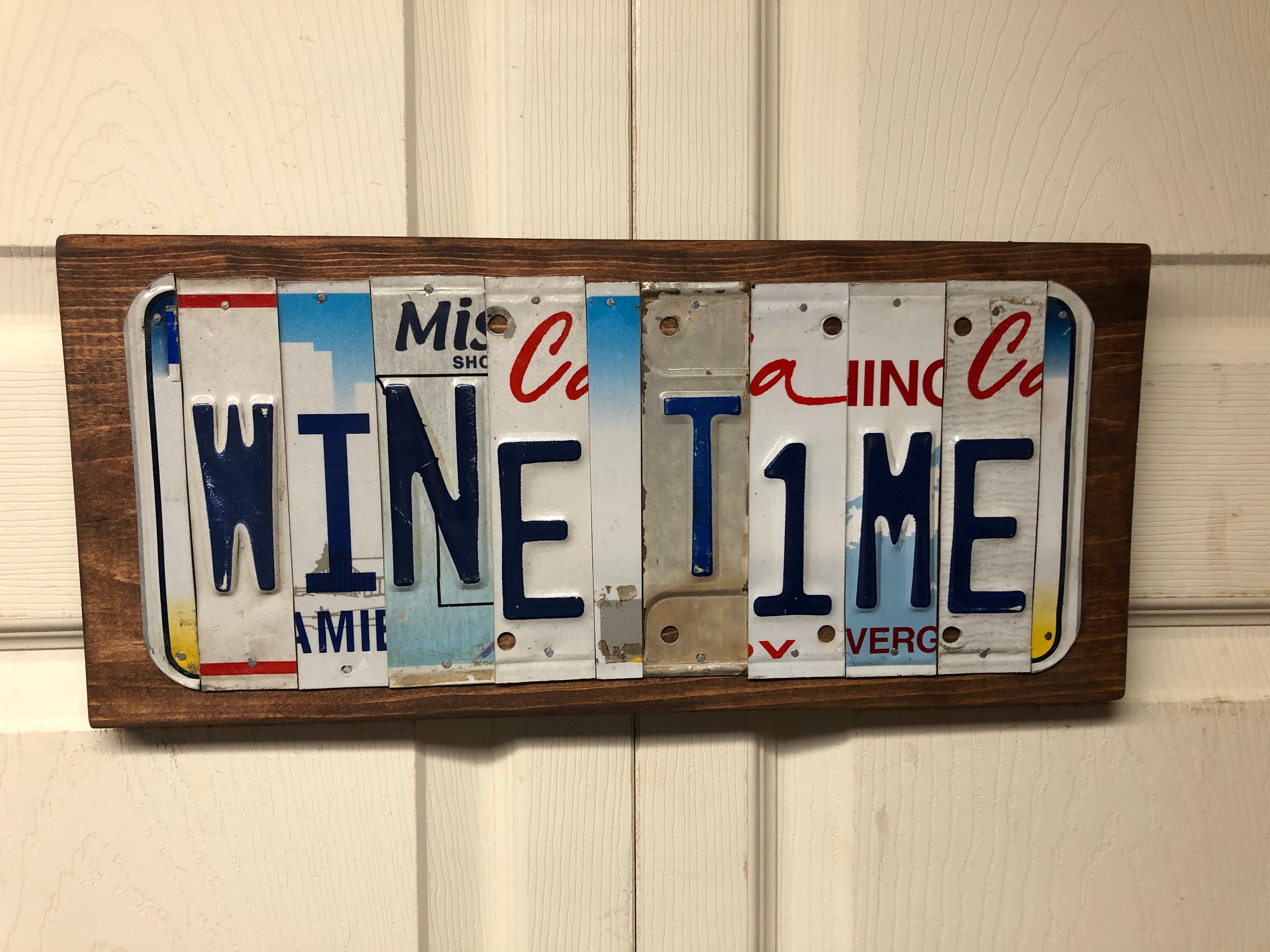 License Plate Plaque WINE TIME Etsy