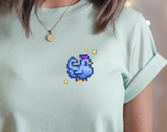 Pixel Chicken T-Shirt: Funny Farm Game Tee, 100% Cotton