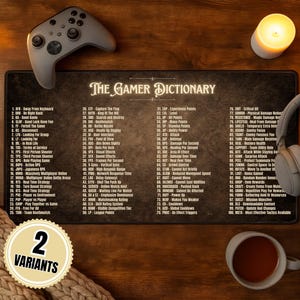 Dictionnaire des joueurs, tapis de bureau XXL, tapis de souris, configuration des jeux, décoration de chambre de joueur, tapis de bureau esthétique pour joueur, cadeaux pour joueur, cadeau Saint Valentin pour lui