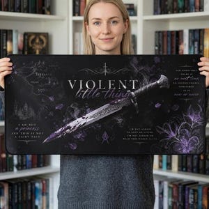 Throne of Glass Desk Mat Violent Little Thing Aelin Galathynius Mouse Pad Dark Fantasy XXL Gaming Mousepad Erilea Map Rift Hold