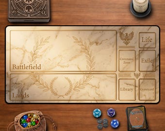 Luxury Golden Marble MTG Playmat Desk Mat for Magic The Gathering TCG Player Elegant Commander Zone Gaming Mousepad Gift