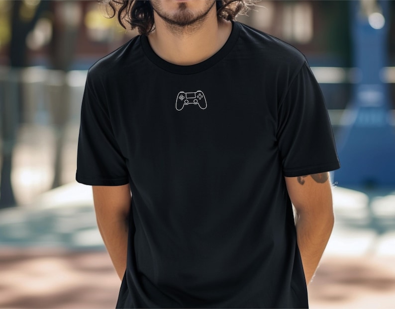 Minimalist Console Gamer Gamer Shirt Controller Line Art Gaming Tee, Unisex Cotton Tee, Modern Gaming Fashion, Console and PC Gamer Gift image 5