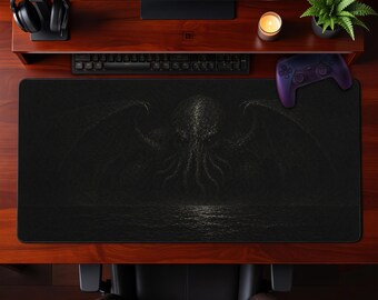 Dark Cthulhu Eldritch Horror Desk Mat: Cosmic Gamer Workspace Pad