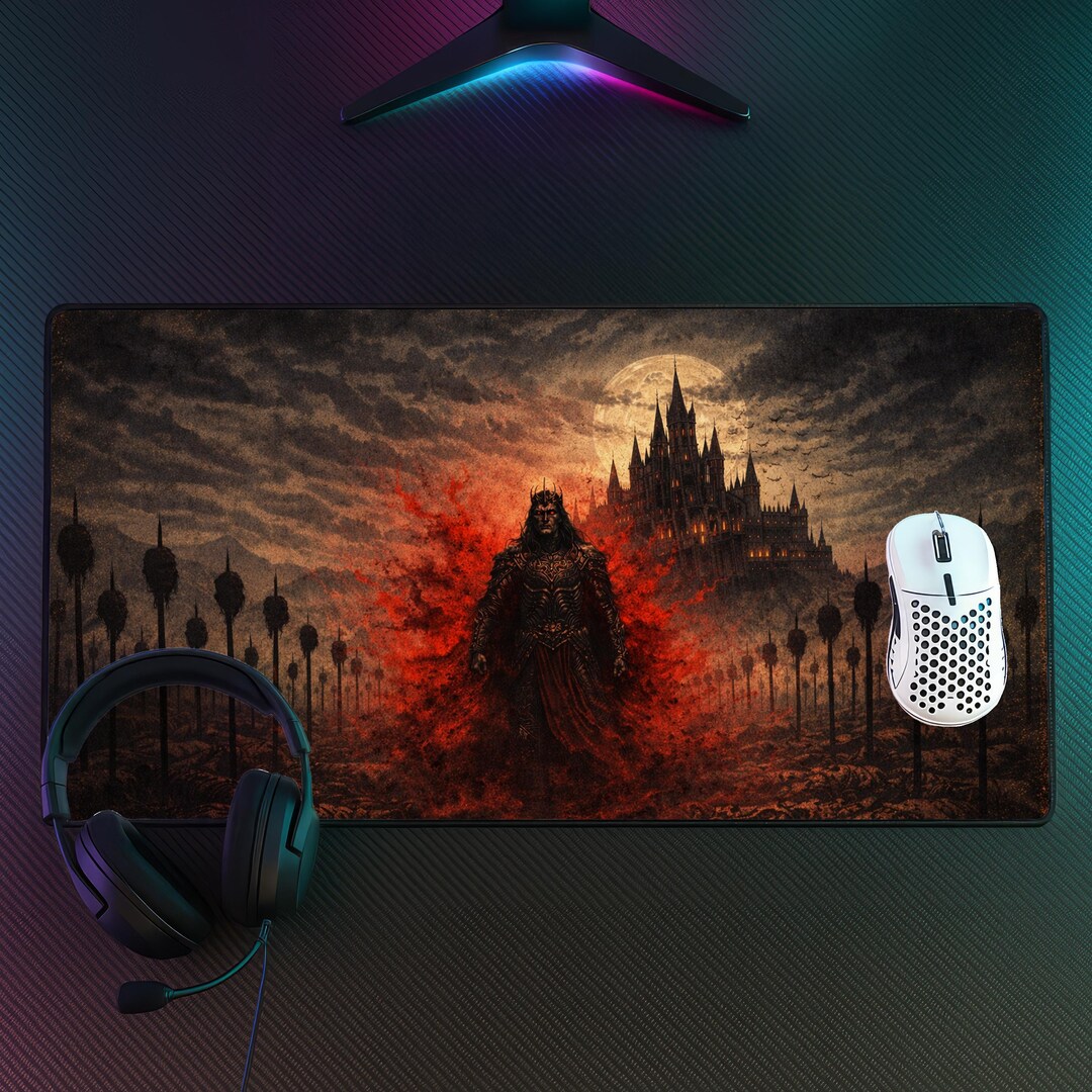 Dracula Castle Desk Mat: Gothic Vampire Horror Gaming Mousepad