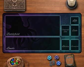Cthulhu MTG Playmat Eldritch Horror Desk Mat Cosmic Tentacle Mouse Pad Magic The Gathering Card Game Zones Gamer Gift