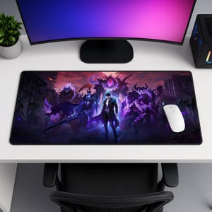 Solo Leveling Mouse Pad XXL Anime Desk Mat Sung Jin-Woo with Shadow Army Art Dungeon Hunter Decor Otaku Gaming Gift Fantasy Gamer Room Decor image 7
