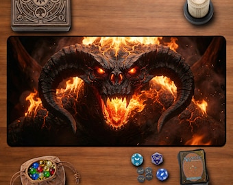 Balrog of Moria Desk Mat Lord of The Rings Fiery Maiar Gaming Mousepad Gandalf Battle Middle Earth Art Epic Fantasy Home Office Decor