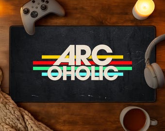 アークレイダーズ デスクマット ARCoholic レトロアーケードゲーマーマウスパッド、XXLゲーミングセットアップ装飾