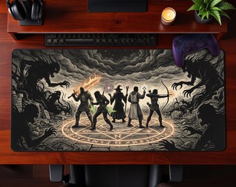 Podkładka na biurko DnD Podkładka pod mysz D&D Dungeons and Dragons Heroes Party Gaming Workspace Prezent Rozszerzony prezent inspirowany Dungeons and Dragons dla graczy