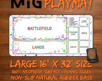 Sketch Style MTG Playmat Cute Doodle Commander Zones Collection