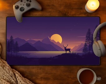 Firewatch Desk Mat Cozy Gaming Mousepad XXL Adventure Gamer Nature Landscape Desk Mat Forest Lake Sunset Mouse Pad Indie Games Gamer Gift