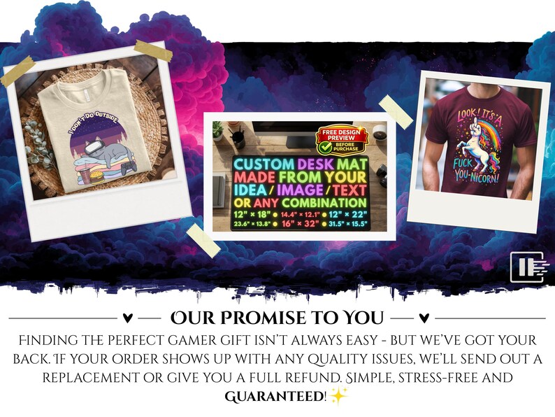 Custom Desk Mat, Personalized Mouse Pad, Gamer Cat, Gaming Cat, Introvert Gamer Gift, Funny Unicorn, Custom Image Text Design

Custom Desk