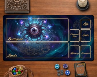 DnD Beholder MTG Playmat Cosmic Eye Desk Mat Magic The Gathering Trading Card Game Gaming Mousepad Tabletop Gift for TCG Players
