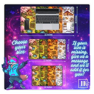 Stardew Valley Desk Mat Four Seasons Farm Pixel Art Gaming Mouse Pad XXL Extended Keyboard Pad Cozy Cottage Gamer Setup Gamer Gifts Idea image 5