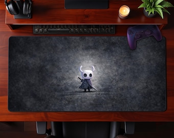 Podkładka pod mysz Hollow Knight: podkładka pod mysz do gier z postacią Rycerza w ciemnym, minimalistycznym stylu do biura