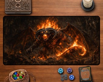Balrog of Moria Desk Mat - Lord of The Rings Moria Bridge Battle Scene Khazad Dum Gaming Office Home Decor