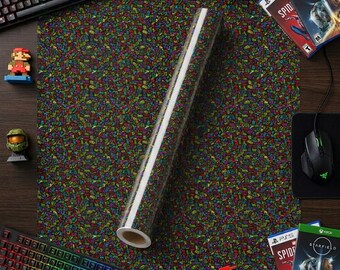Gamer Geschenkpapier Neon Gaming Geschenkverpackung Videospiele