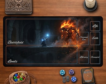 Gandalf vs Balrog MTG Playmat Lord of The Rings Desk Mat Gaming Mousepad Fantasy TCG Player Gift Magic The Gathering Game Zone Layout