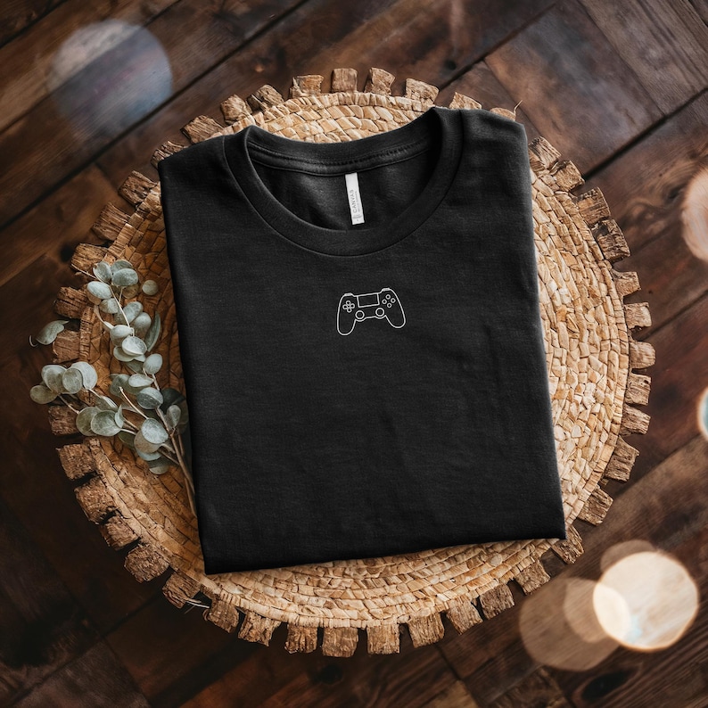 Minimalist Console Gamer Gamer Shirt Controller Line Art Gaming Tee, Unisex Cotton Tee, Modern Gaming Fashion, Console and PC Gamer Gift image 3