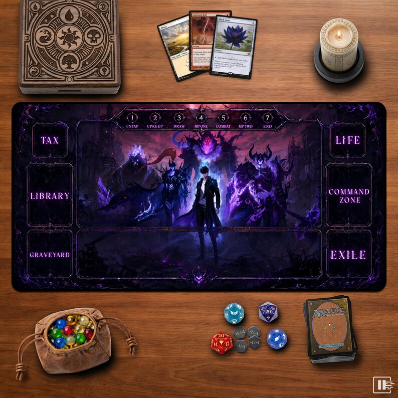 Solo Leveling Mouse Pad XXL Anime Desk Mat Sung Jin-Woo with Shadow Army Art Dungeon Hunter Decor Otaku Gaming Gift Fantasy Gamer Room Decor 16" x 32" - MTG Mat