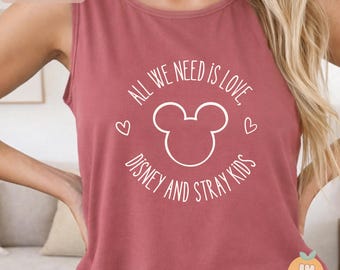 All We Need Is Love, Disney, And Stray Kids: Minimalist Stray Kids Tank Top for STAYs who also love everything Disney! SKZ Disneyland Outfit