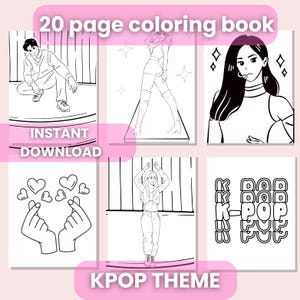Kpop Idol Coloring Book: Trendy Designs & Slogans (20 Page PDF Download)