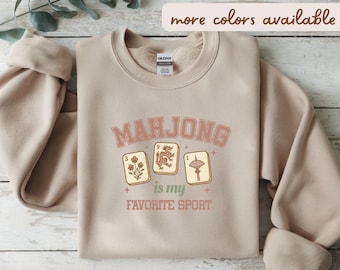 Mahjong Sweatshirt - Cozy Gamer Crewneck for Mahj Lovers 'Mahjong Is My Favorite Sport'