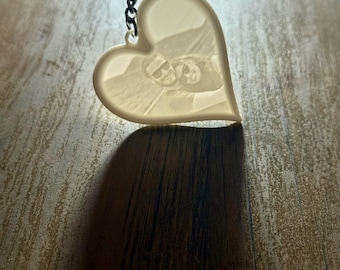 3D Printed Photo Lithophane Heart Keychain: Personalized Keepsake