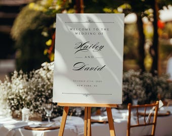 Elegant Wedding Welcome Sign | Editable Canva Template | Chic & Vintage | Instant Download