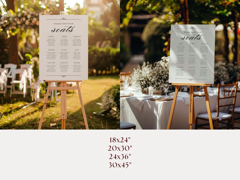 Vintage Wedding Seating Chart & Table Numbers: Editable Canva Templates ...