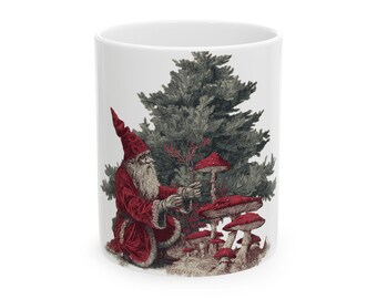 Wizard with Mushrooms Mug | Ceramic Coffee Cup christmas santa clause tea