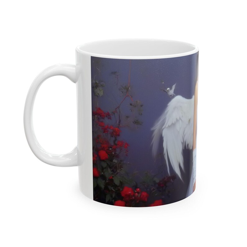 Angel Girl Illustration mug | Ceramic Mug coffee tea cherub christmas cool gift image 4