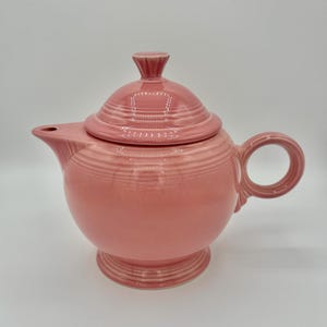 Fiestaware Teapot With Lid by Homer Laughlin in Color ROSE (Intro 1986)