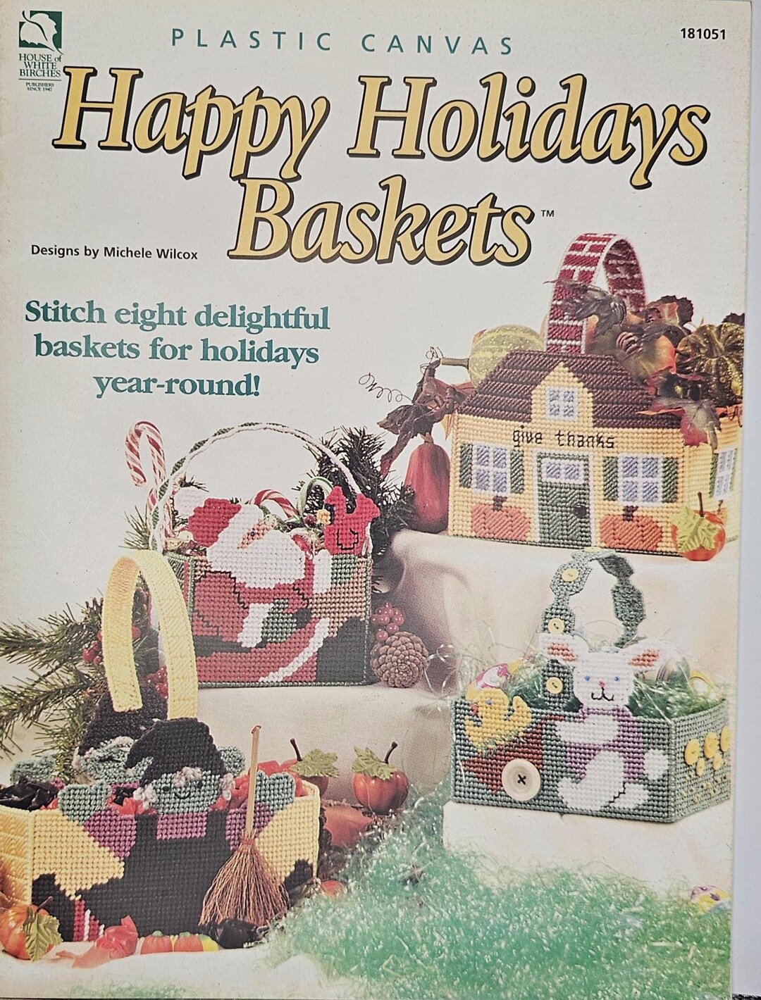 Happy Holidays Baskets Vintage Plastic Canvas Pattern Book - Etsy