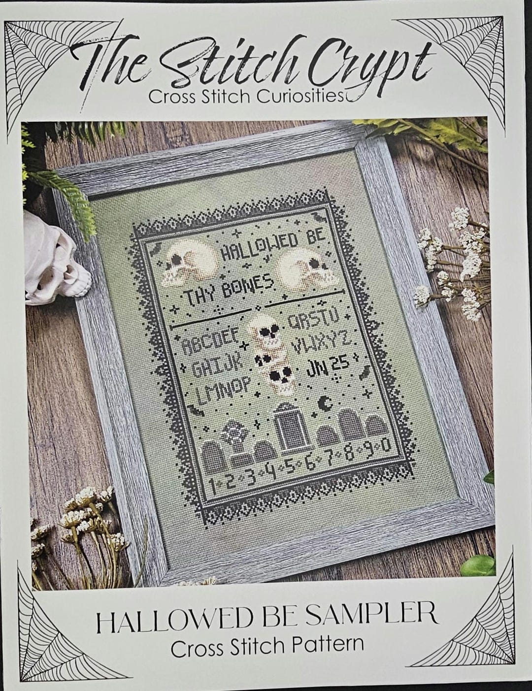 Hallowed Be Sampler Cross Stitch Pattern: Goth Stitch Crypt Design ...