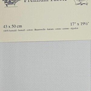 14ct Aida Cloth: Cross Stitch Fabric - Precut 17x19