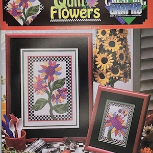 Sunflower Quilt Cross Stitch Pattern: Vintage Floral Design