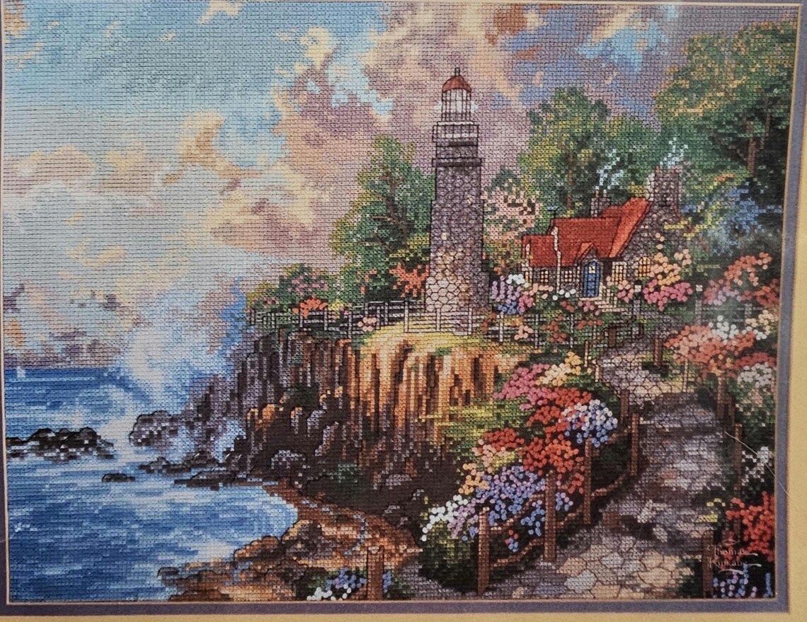Kit De Broderie Point De Croix 'Phare' - Toile 14cts - Paysage Marin - Neuf