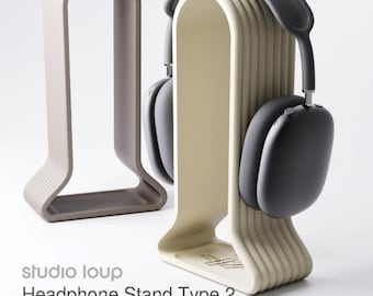 Headphone Stand Type 2 Style 2 | 3D Printed Headphone Holder with Tray | Desk Organizer