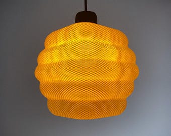 Clarisa Pendant Lamp – 3D Printed Ripple Mesh Lampshade, Modern Hanging Light, Textured Ceiling Lamp, Minimalist Home Decor